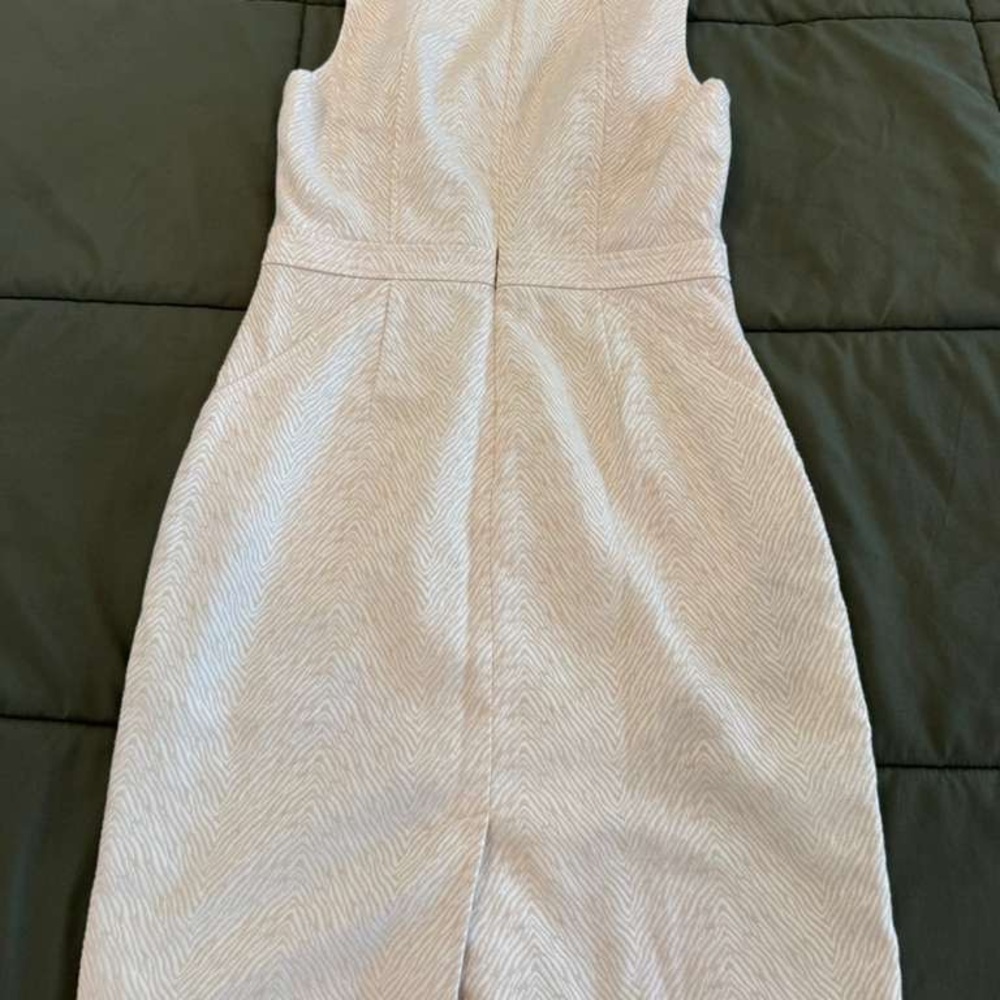 Calvin Klein Cream Textured Midi Sheath Dress